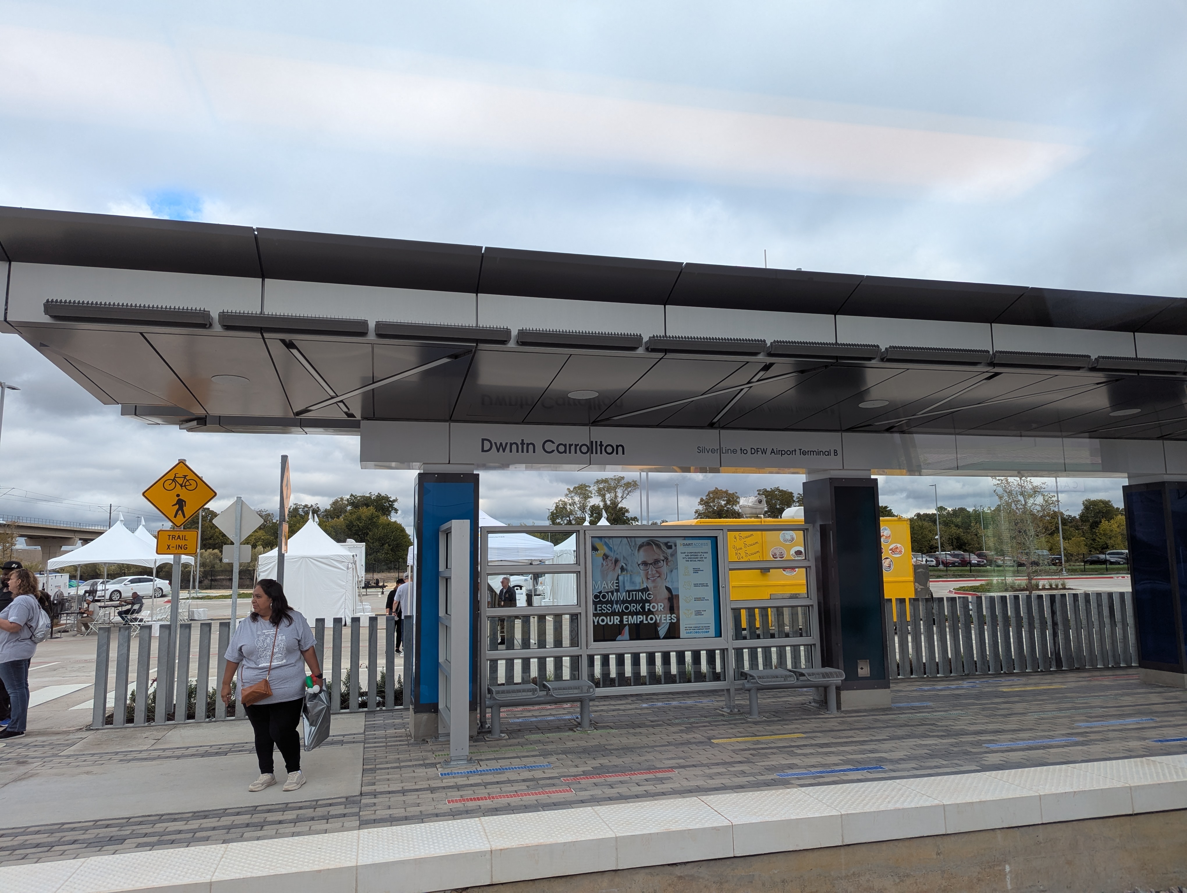 DART Silver Line station or DFW Airport exterior from the Silver Line platform