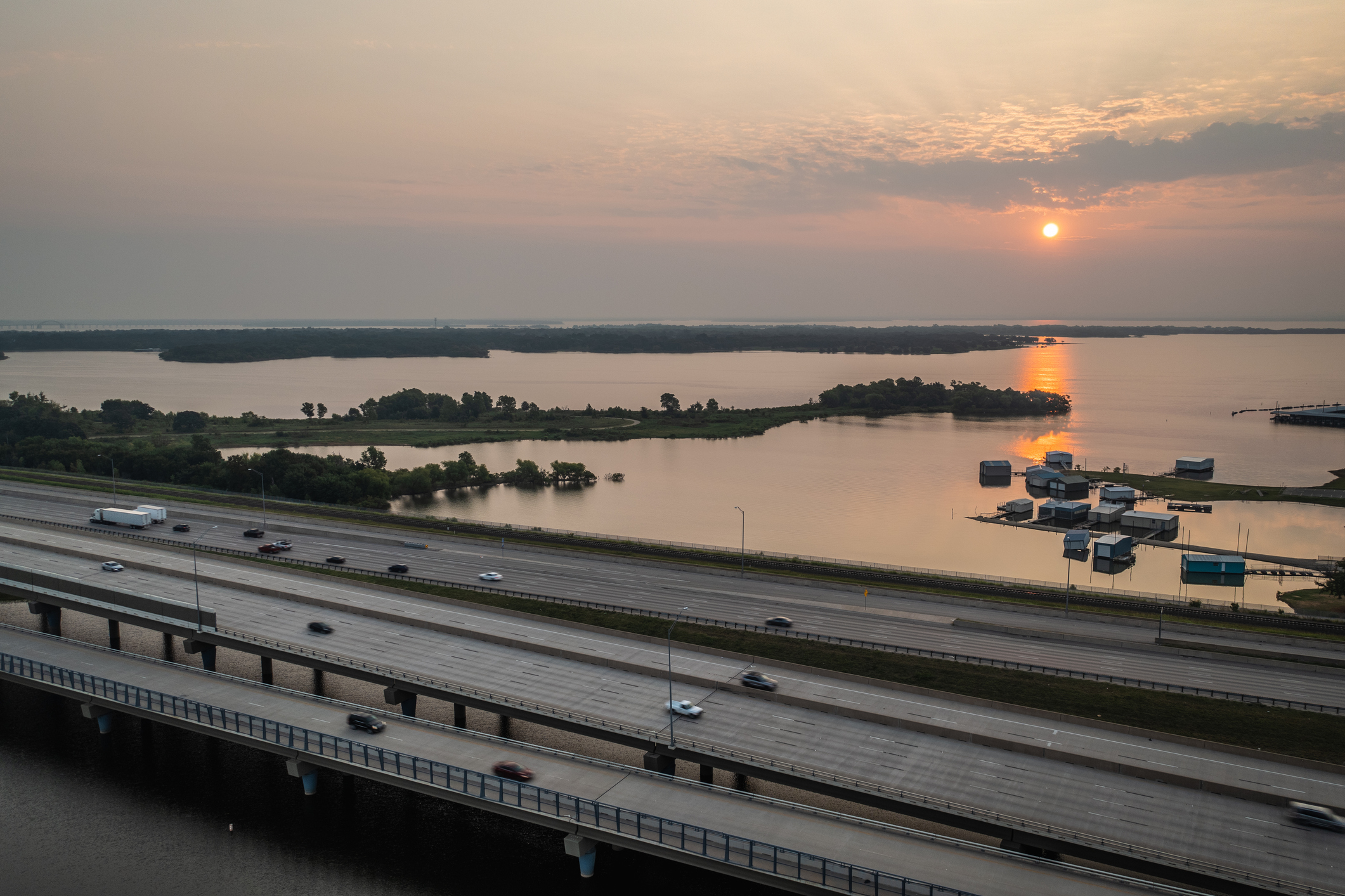 Lewisville Lake sunset view from The Colony, TX