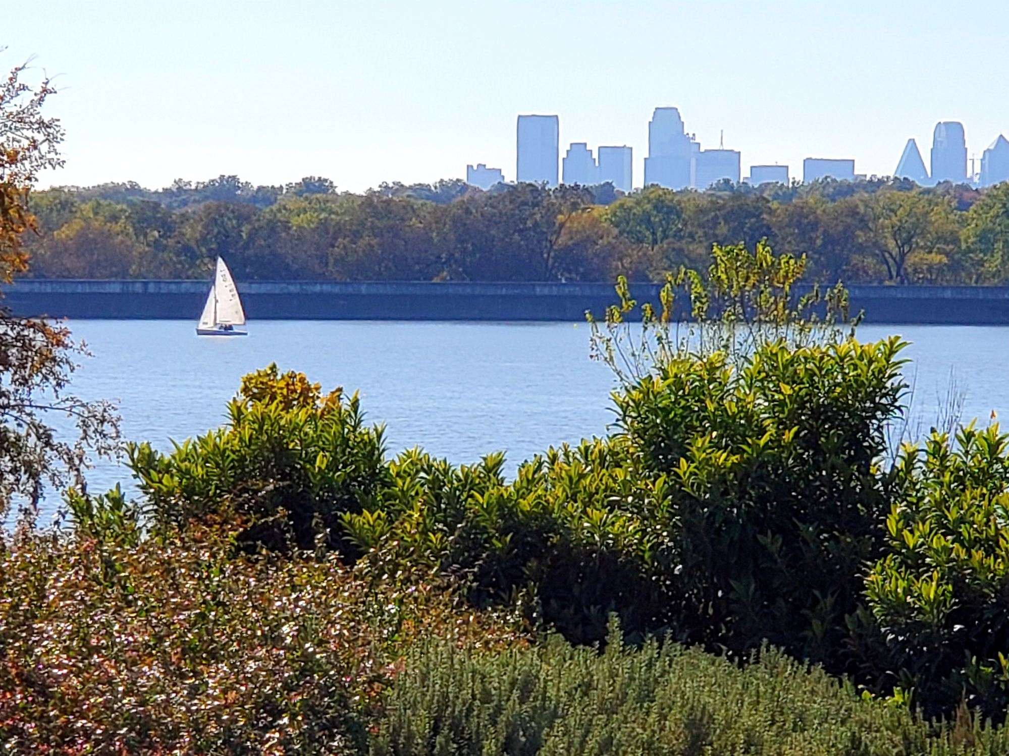 White Rock Lake with Dallas skyline in backgroun