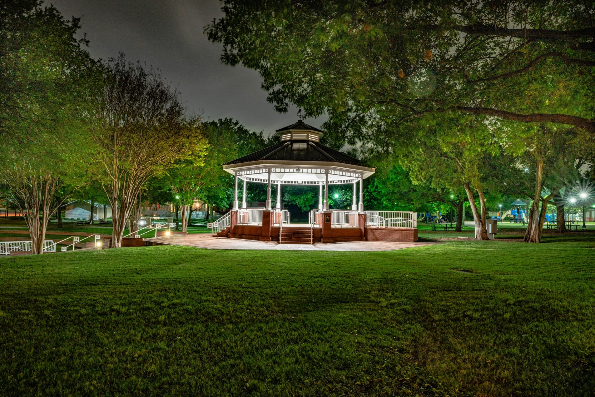 Downtown Plano Texas park with gazebo