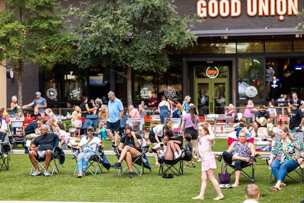 CityLine mixed-use district outdoor concert and walkable plaza in Richardson, TX